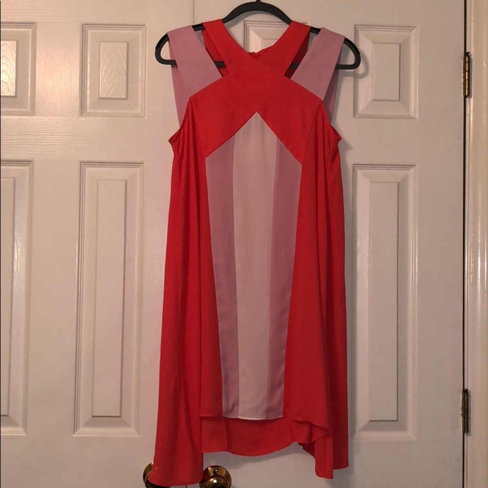 BCBG MaxAzria Pink/White/Coral Dress